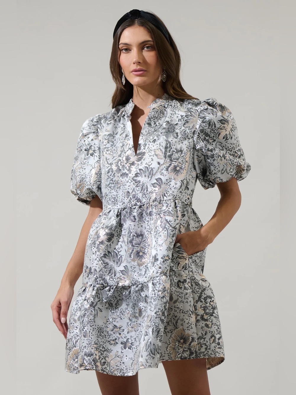 Sugarlips Lola Jacquard Babydoll Mini Dress - Picture 1 of 6